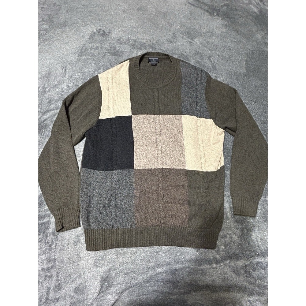 Dockers Men's Green Geometric Sweater XL Excellent Pre-Owned Soft Pullover